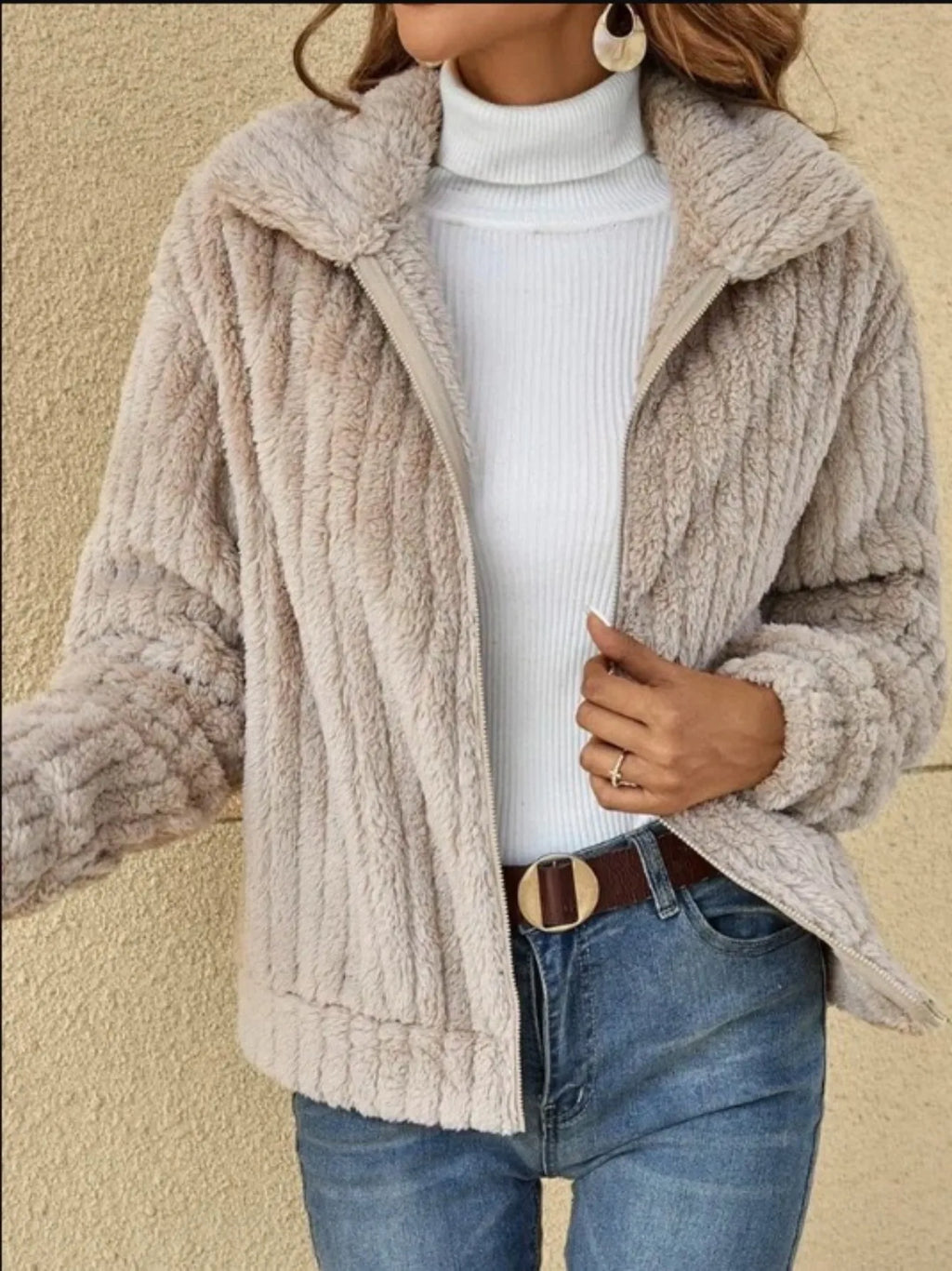 Soft Plush Winter Jacket with Hood
