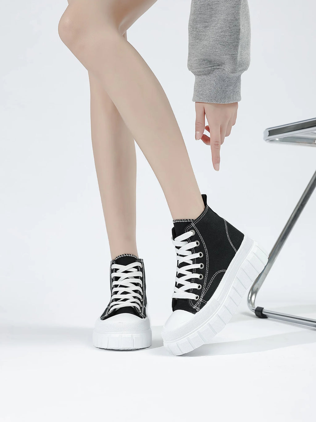 Casual Chunky Sole High Top Sneakers