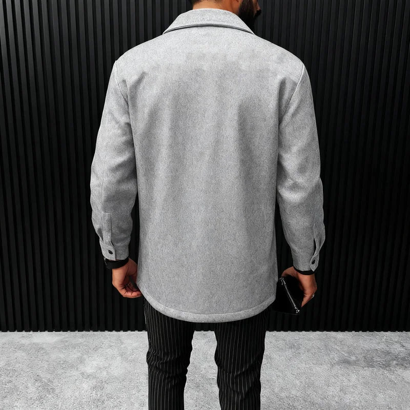 Minimalist Wool Look Overshirt Smart Casual
