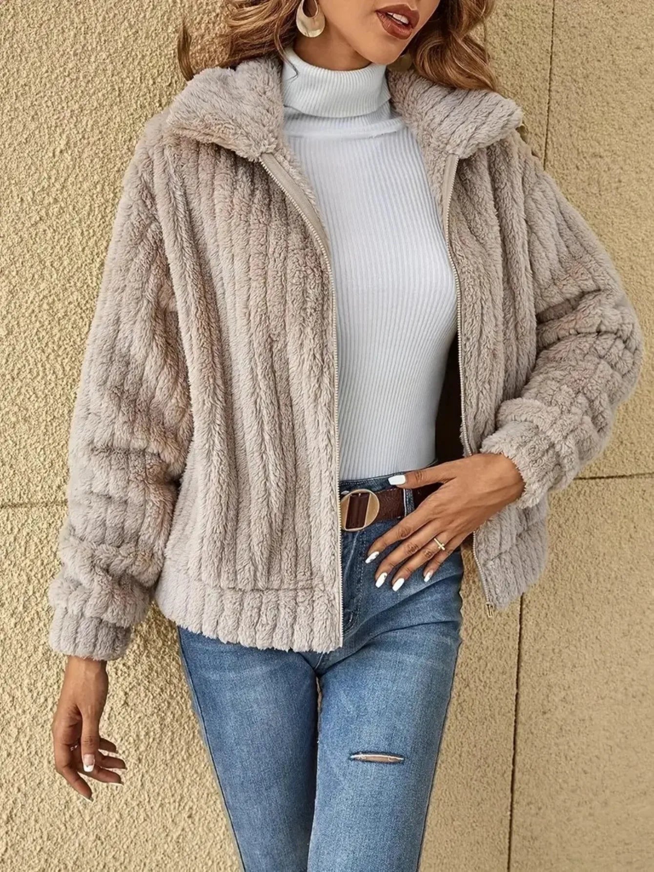 Soft Plush Winter Jacket with Hood